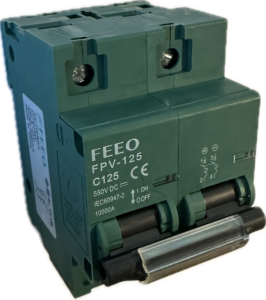 FPV-125 2P DC MCB - Leitungsschutzschalter für Photovoltaik und Batteriesysteme (grün)